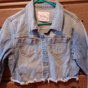 kansan cropped blue jean jacket